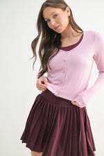 Curvy Ribbed Button Down Cardigan