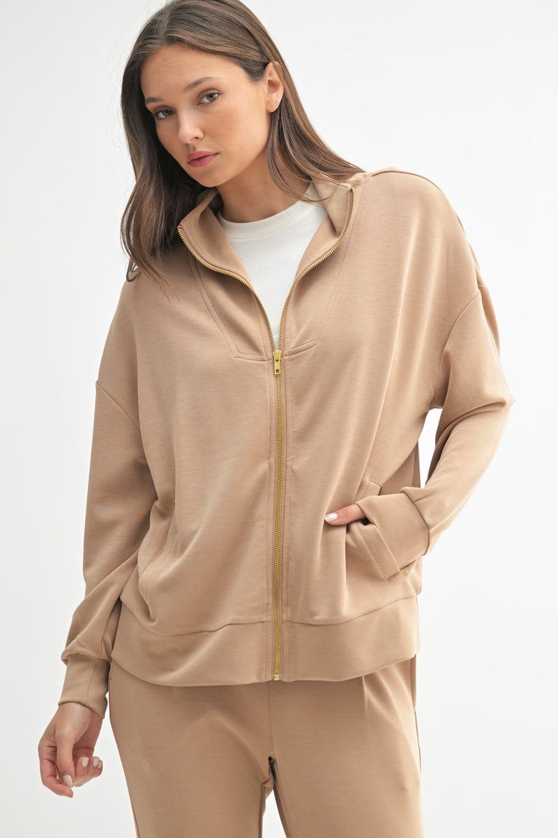 Laguna Gold Trim Zip Up Jacket