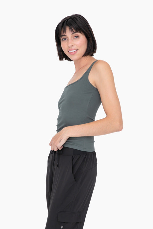 Square Neck Ribbed Tank Top -Urban Chic