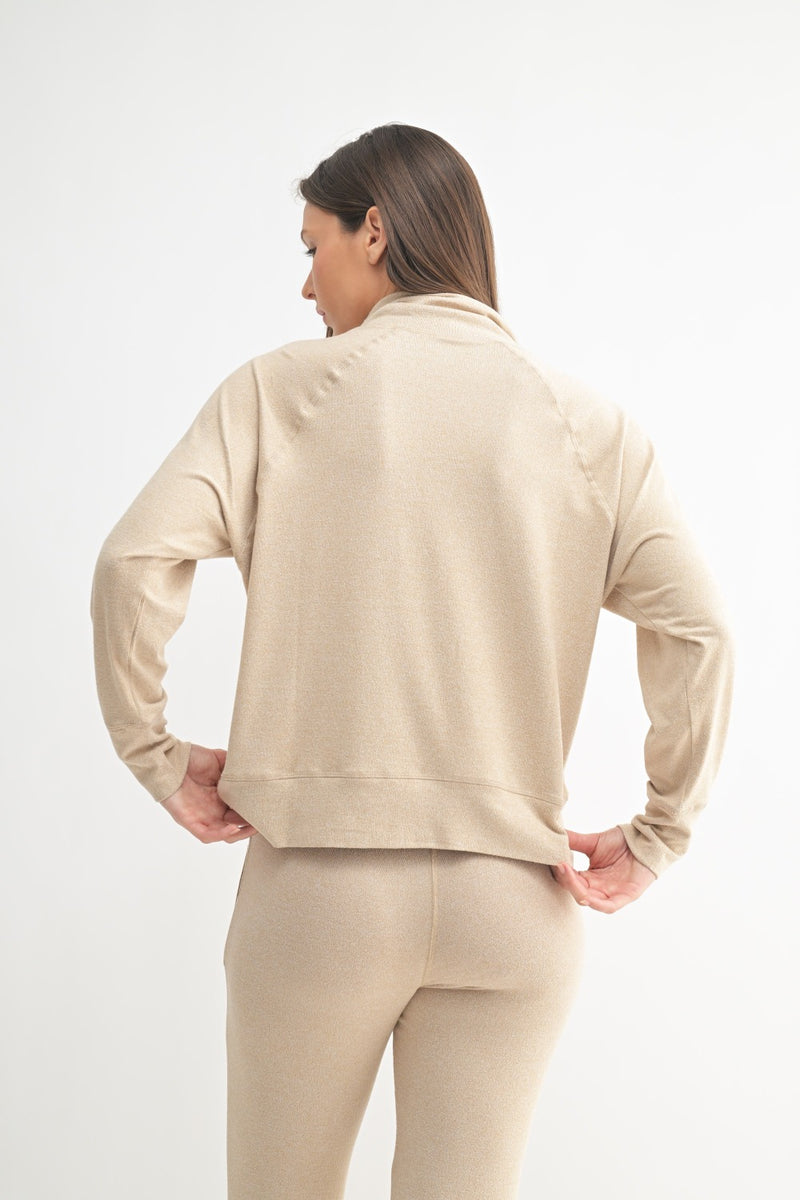 Brushed Hacci Cowl Neck Pullover