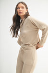 Brushed Hacci Cowl Neck Pullover