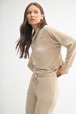 Brushed Hacci Cowl Neck Pullover