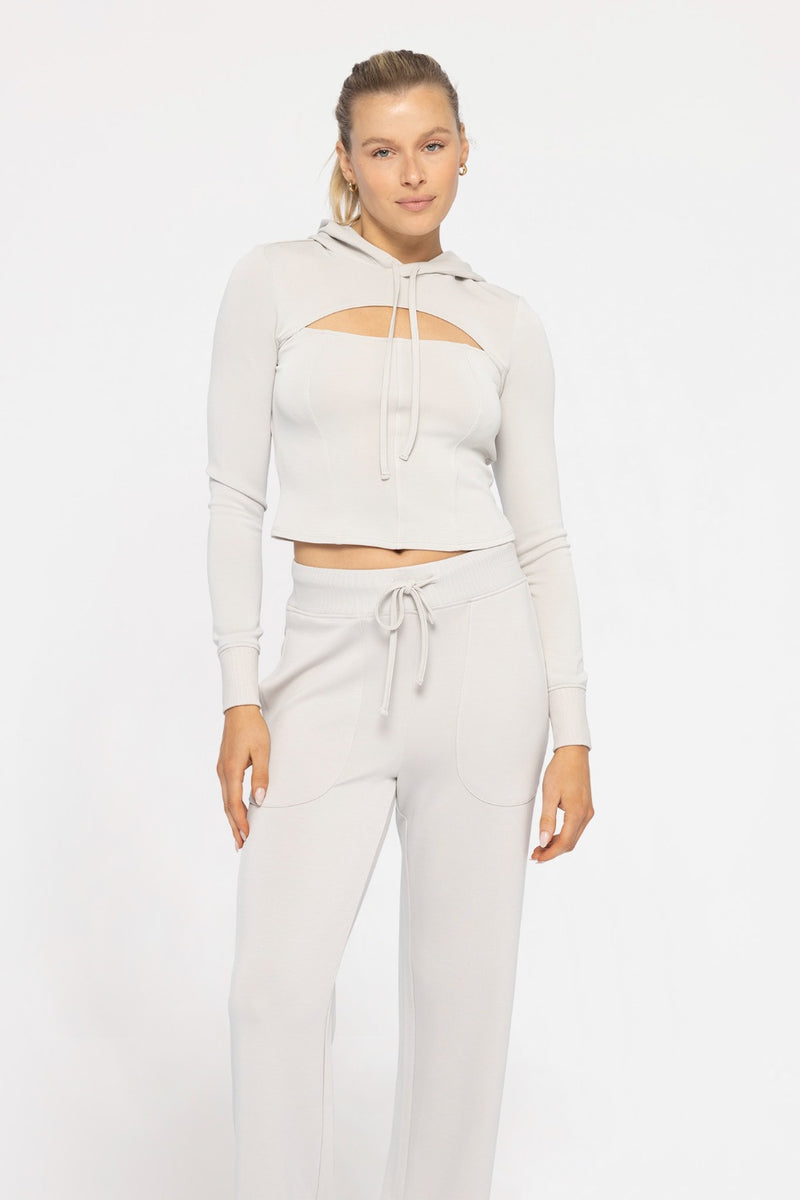 Corsetedge Statement Hoodie - Pale Grey