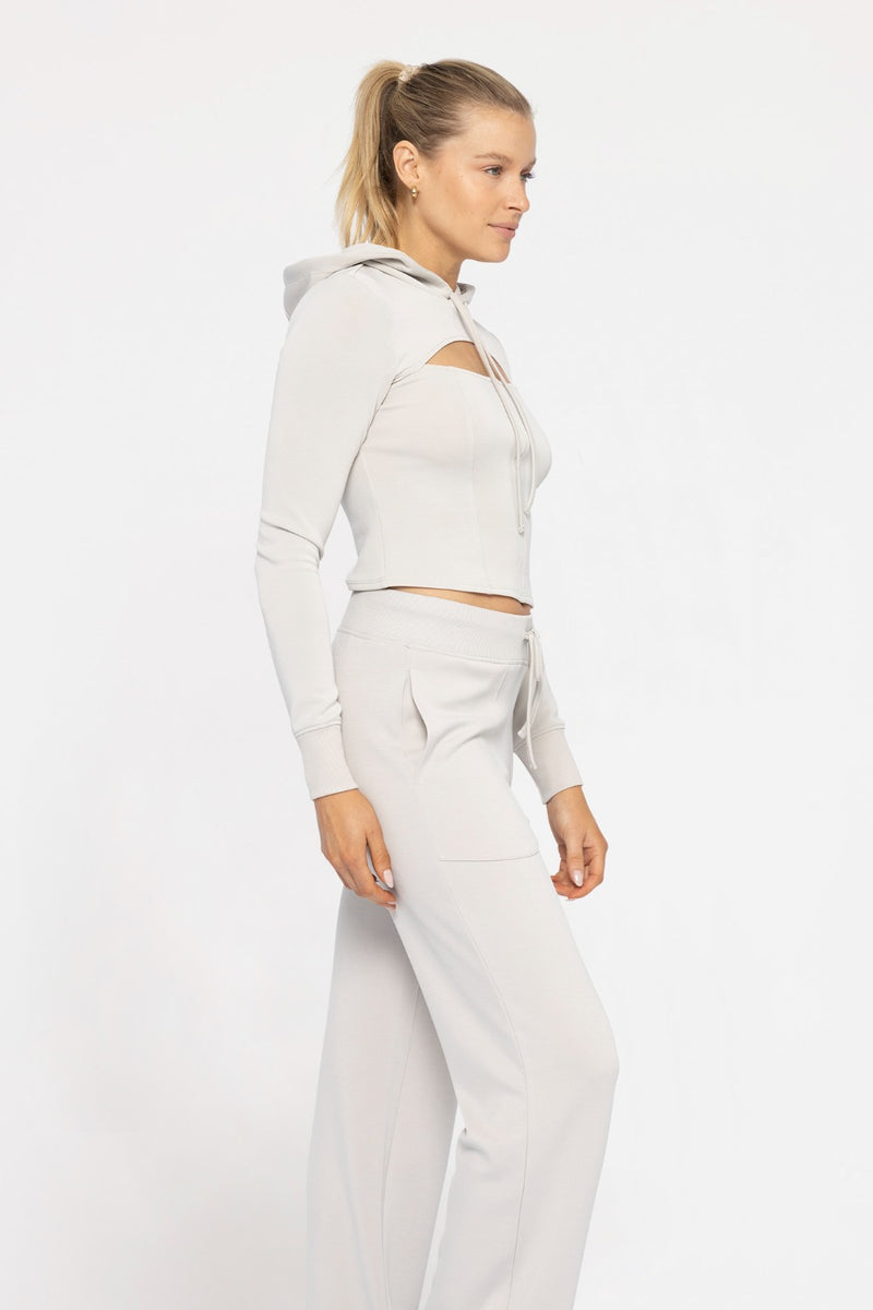 Corsetedge Statement Hoodie - Pale Grey