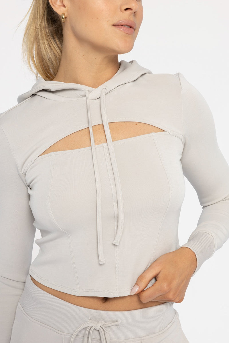 Corsetedge Statement Hoodie - Pale Grey