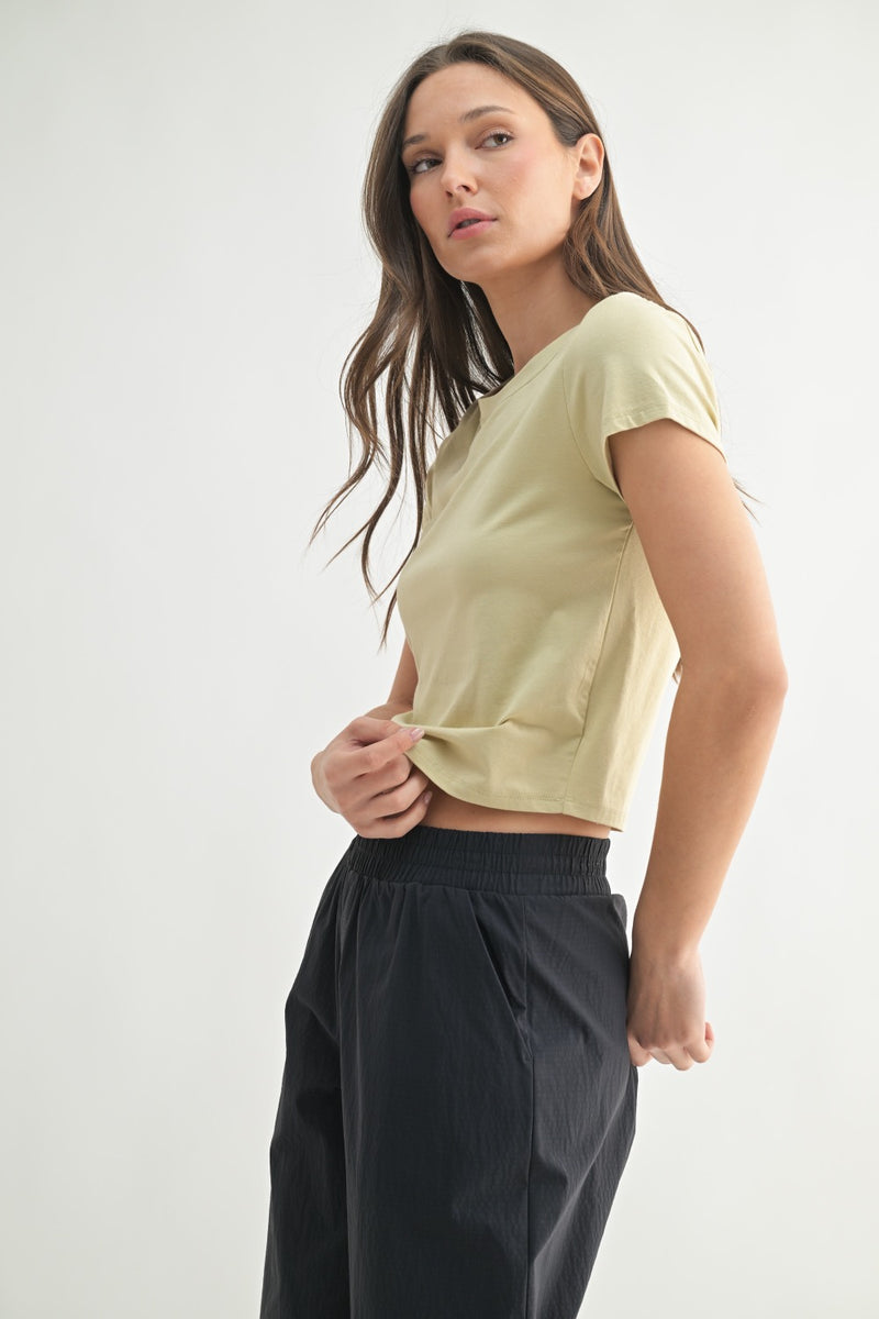 Curvy Essential Short Sleeve - Khaki