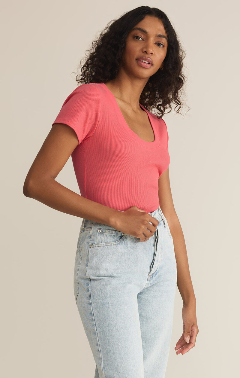 Z Supply Sirena Tee - Sunset Pink