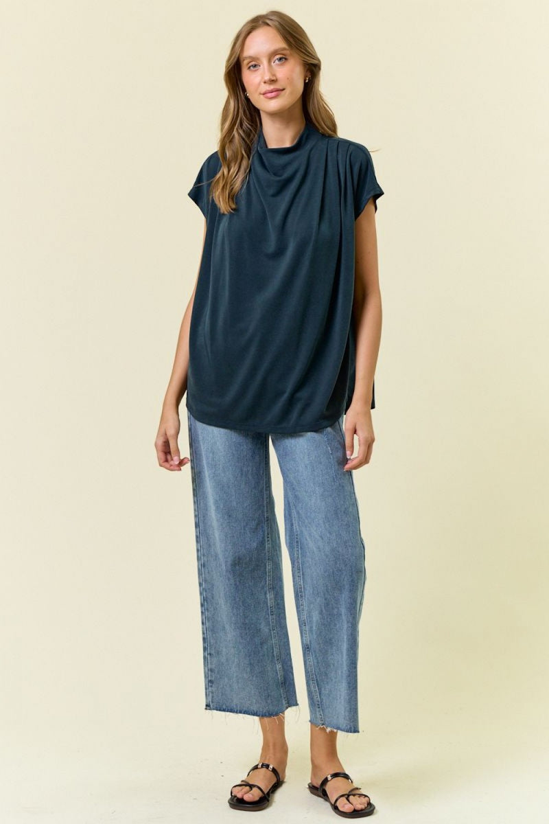 DRAPED SHOULDER DOLMAN CUPRO TOP