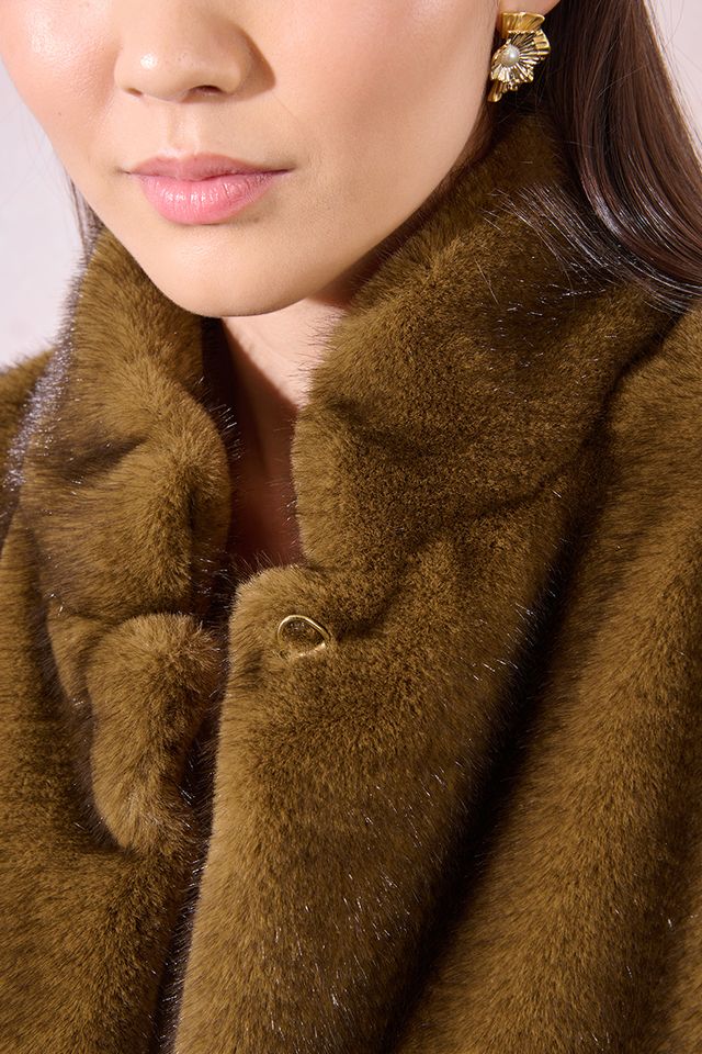 Brown Khaki Woven Coat