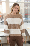 Color Block Beige Sweater