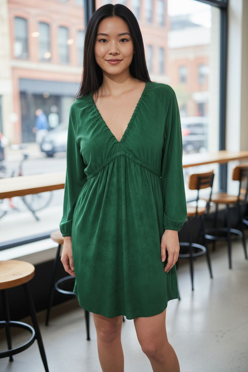 Khush Puglia Dress -Hazy Emerald