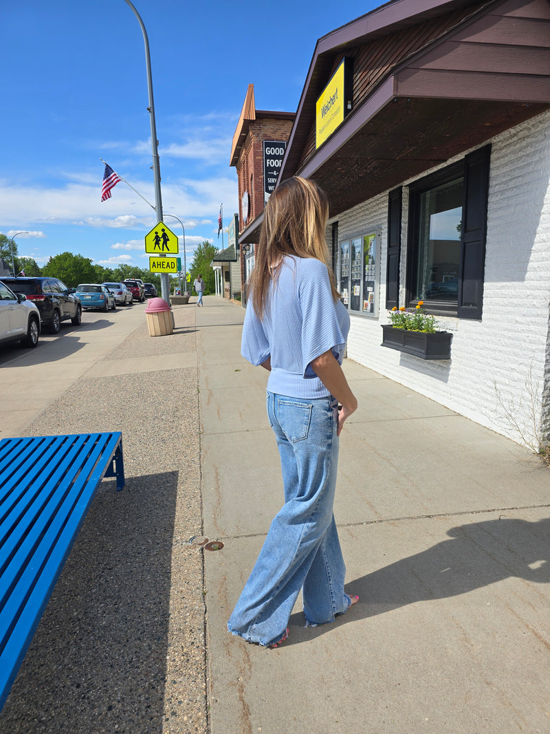 Ribbed Wrap Top