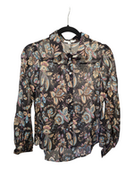 Black Amalia Woven Button Blouse