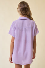 Placket Drop Shoulder Top