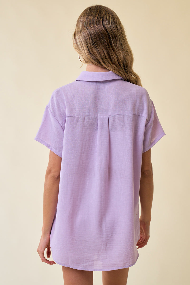 Placket Drop Shoulder Top