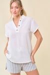 Placket Drop Shoulder Top