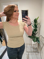 Textured Knit Scoop Tee