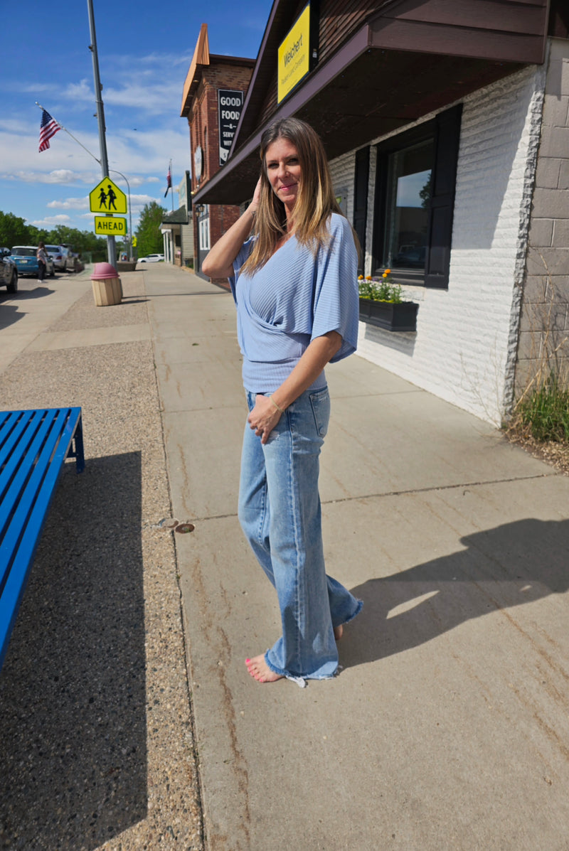Ribbed Wrap Top