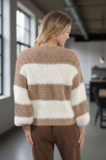 Color Block Beige Sweater