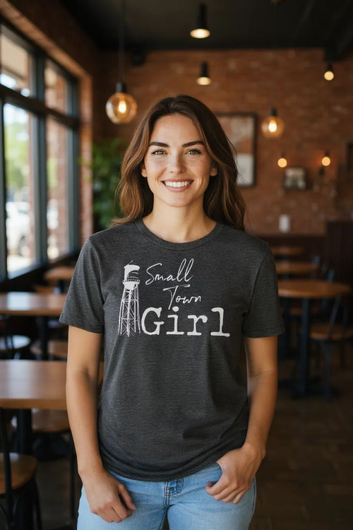 SMALL TOWN GIRL T-SHIRT: HEATHER GRAPHITE Tee