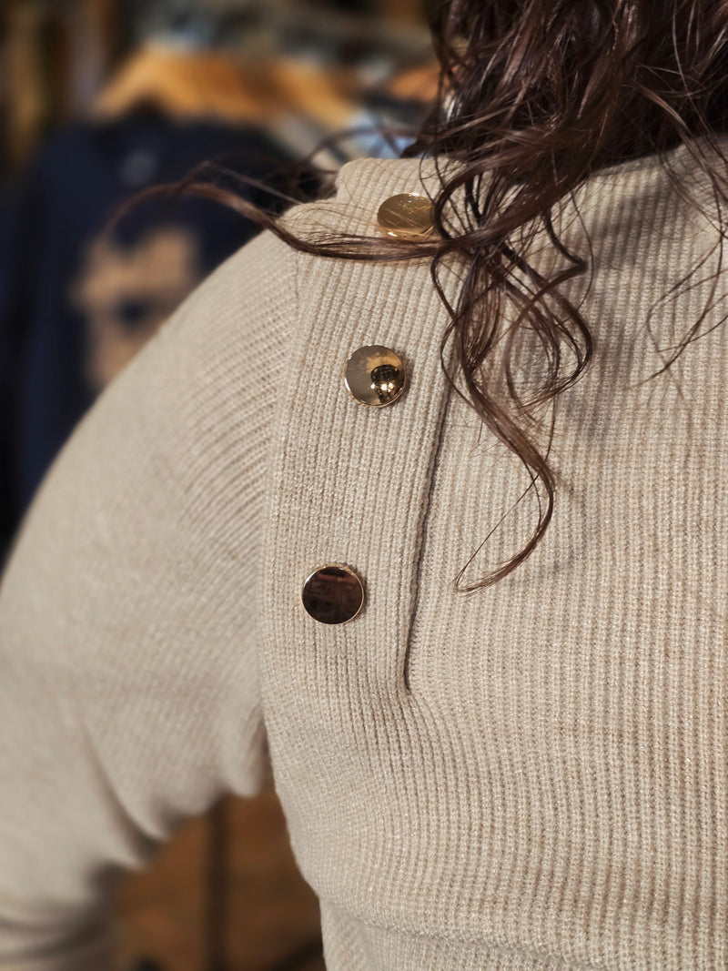 Molly Long Sleeve Top - Beige