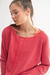 Waffle Boat Neck Sweater