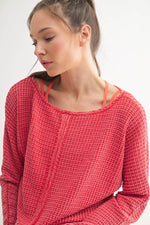 Waffle Boat Neck Sweater