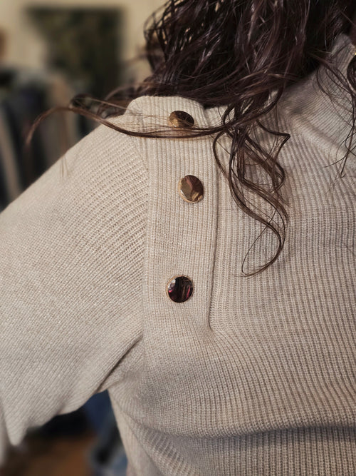 Molly Long Sleeve Top - Beige