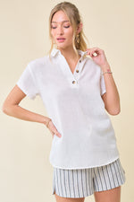 Placket Drop Shoulder Top