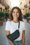 Nuage Bleu Italian Leather Pisang Crossbody