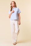 Pin Stripe Hi-Lo Top