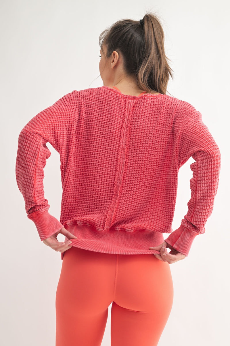 Waffle Boat Neck Sweater