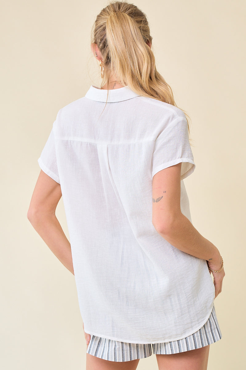 Placket Drop Shoulder Top