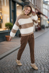 Color Block Beige Sweater