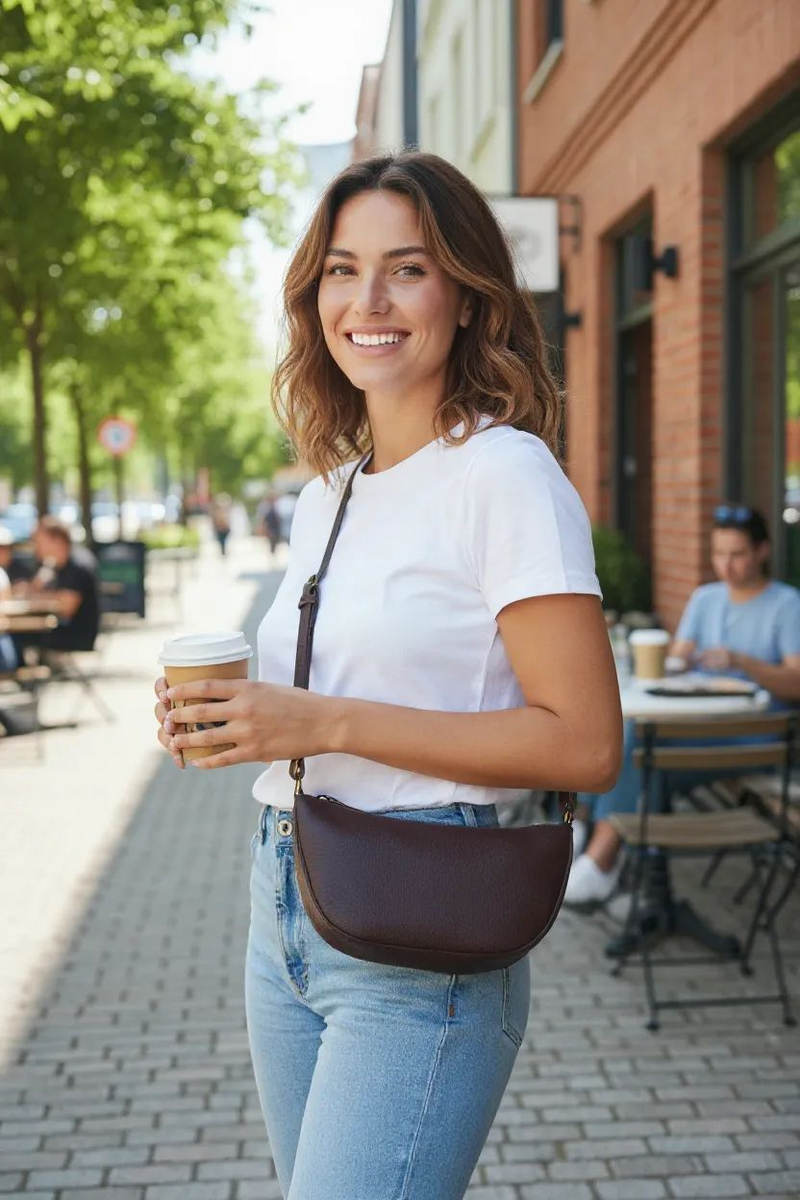 Nuage Bleu Italian Leather Pisang Crossbody