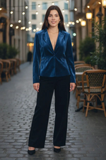 Blue Knitted Blazer