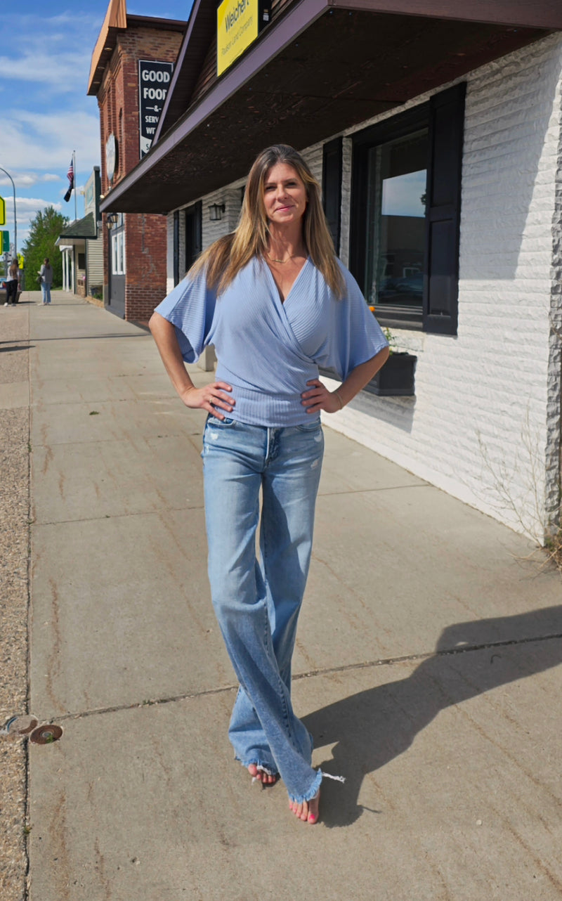 Ribbed Wrap Top