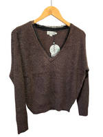 Knitted Sweater Lace Detail - Chocolate