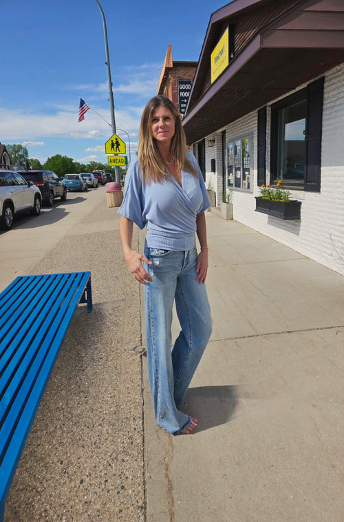 Ribbed Wrap Top