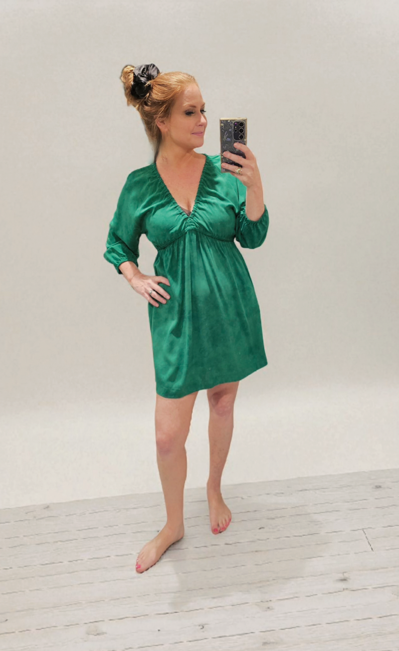 Khush Puglia Dress -Hazy Emerald