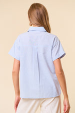Pin Stripe Hi-Lo Top