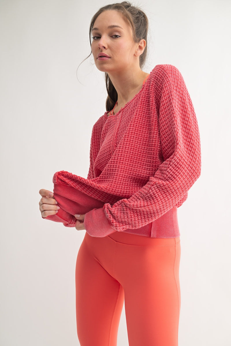 Waffle Boat Neck Sweater