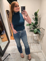Teal Turtle Neck Sleeveless Top