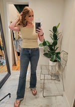 Textured Knit Scoop Tee