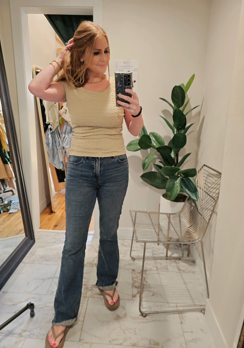 Textured Knit Scoop Tee