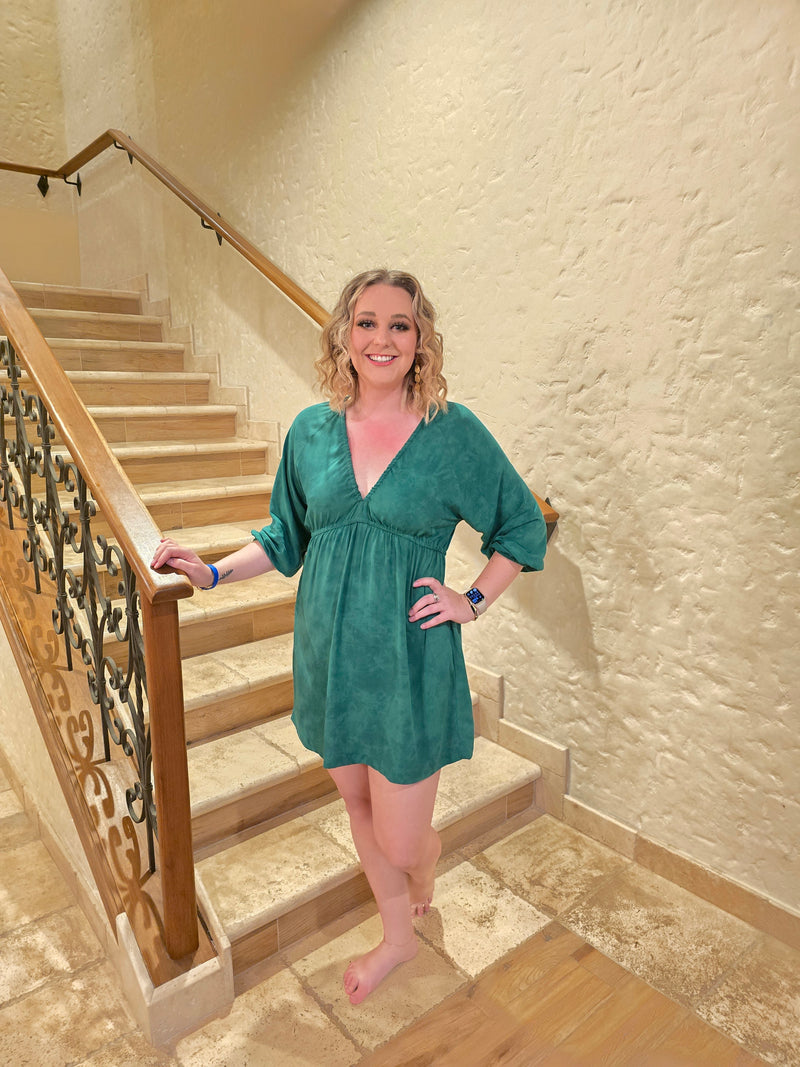 Khush Puglia Dress -Hazy Emerald