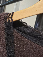 Knitted Sweater Lace Detail - Chocolate