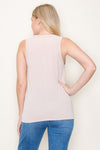 Short Sleeve V-Neck Mini Ribbed Top