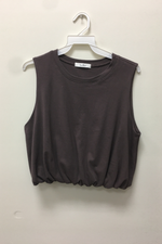 Crop Round Neck Short Sleeveless Top