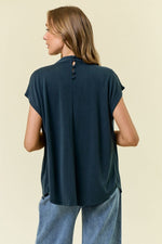DRAPED SHOULDER DOLMAN CUPRO TOP